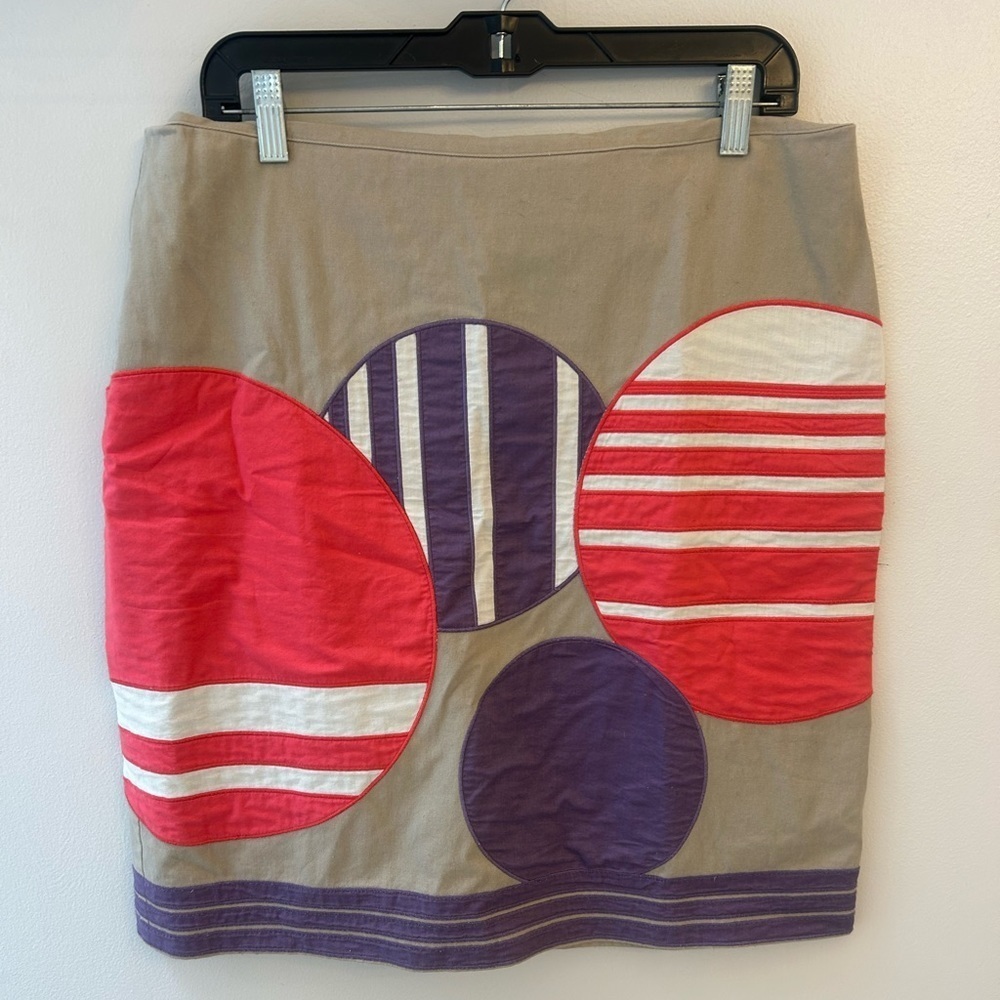 Woman's size 12L Boden pink, tan and Purple cotton skirt Casual